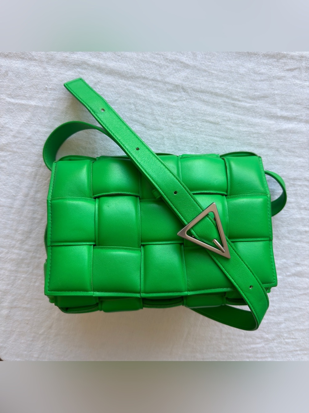 Bottega Veneta Intrecciato Padded Leather Crossbody in Bright Green